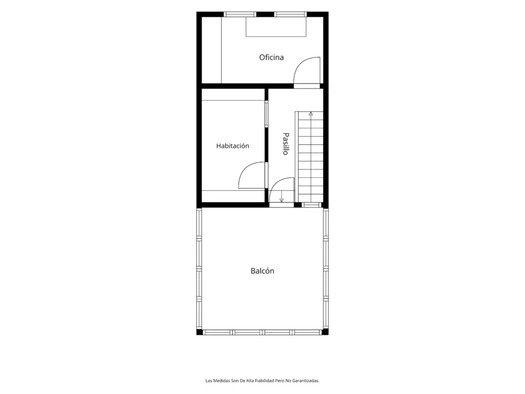 Plano de planta 3 de una vivienda de tres plantas, sin dimensiones